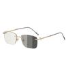 Vintage Unisex Rimless Photochromic Computer Glasses Anti-blue Light Outdoor Ultra Light Color-changing Flat Lens Eyewear