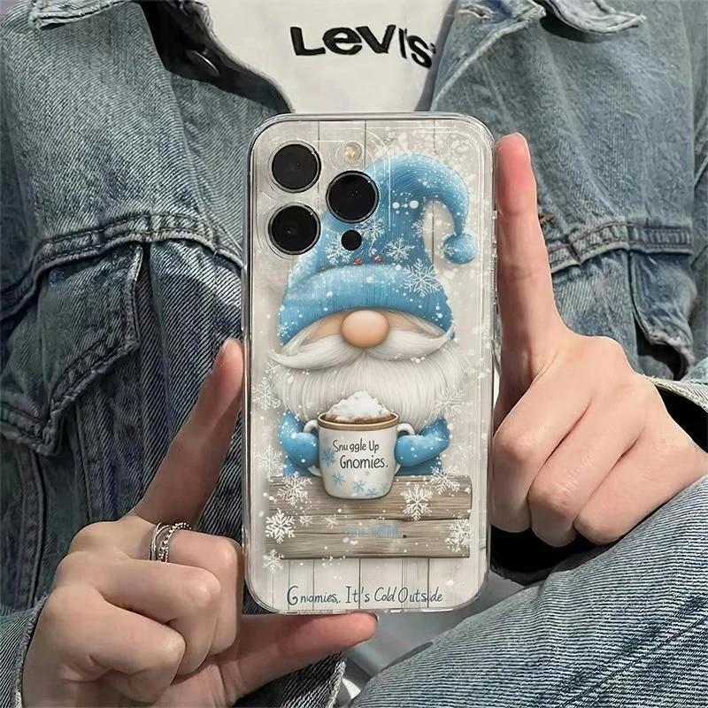 Christmas Winter Snow Gnome Phone Case For iPhone 17 16e 16 15 14 13 12 11 Mini Air Pro Max X XR XSMax 7 8 Plus Soft Back Cover