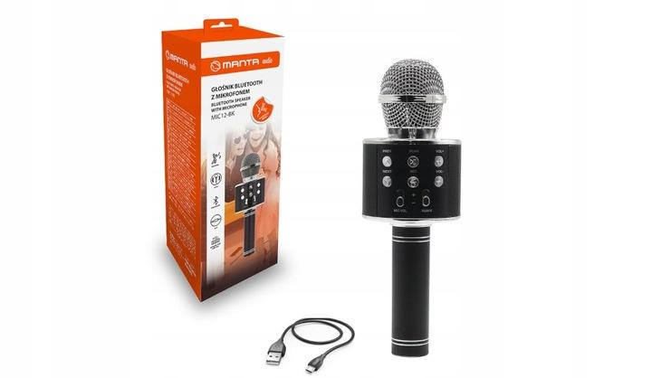 Głośnik Mobilny Z Mikrofonem Manta Mic12-Bk Czarny