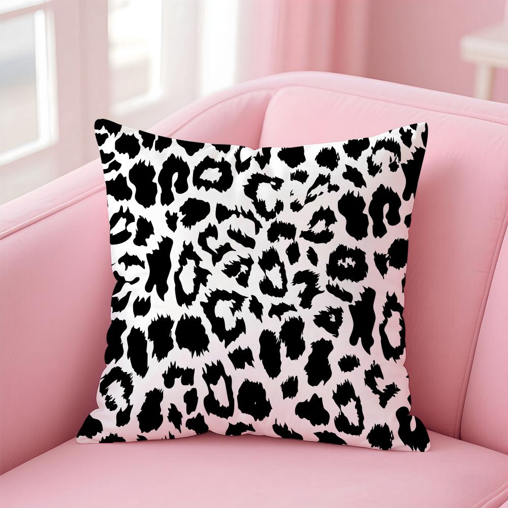 leopard print texture Cushion Cover Pillow Case Soft Friendly Fabric Concealed Zipper