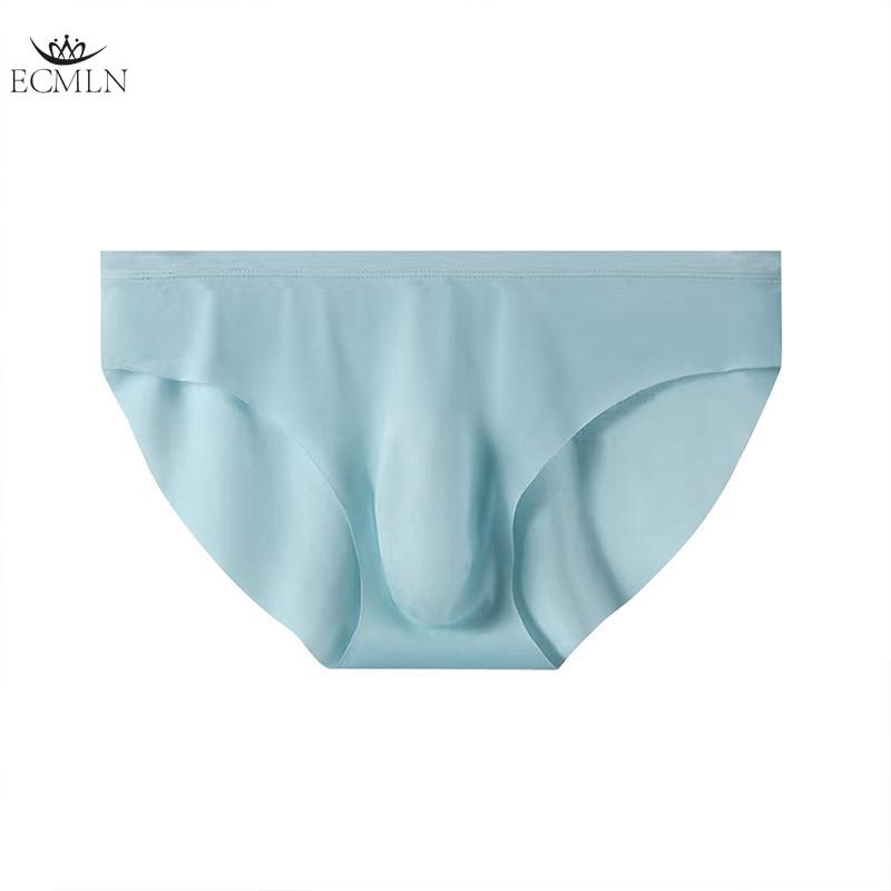 3D Men's Ice Silk Briefs Summer New Ultra-thin Transparent Seamless Sexy Quick-drying Trendy Breathable Underwear Panties