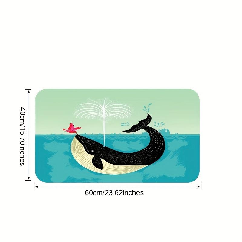 Cute Bird Whale Pattern Door Mat Soft Thick Non-Slip Washable Kitchen Rug Nursery Bathroom Bedroom Entrance Home Decor Mat 1PC