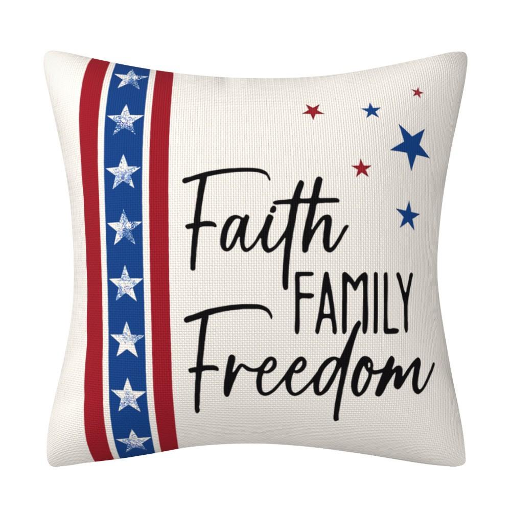 Monika Chen Unisex Cotton Linen Geometric Coastal Striped Star Patchwork Throw Pillow Cover Couch Cushion Cover For Car Bedroom Almofadas