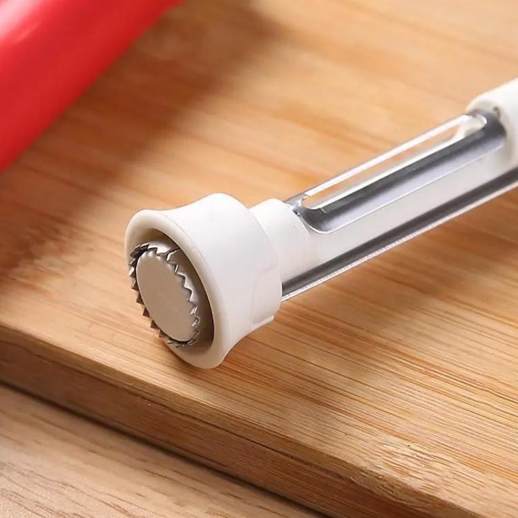 LsCook Herramienta 2 en 1 para Pelar Frutas y Quitar el Corazón Descorazonador de Verduras de Acero Inoxidable