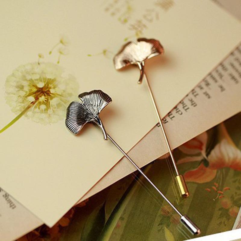 Retro Artistic Ginkgo Leaf Brooch Pin