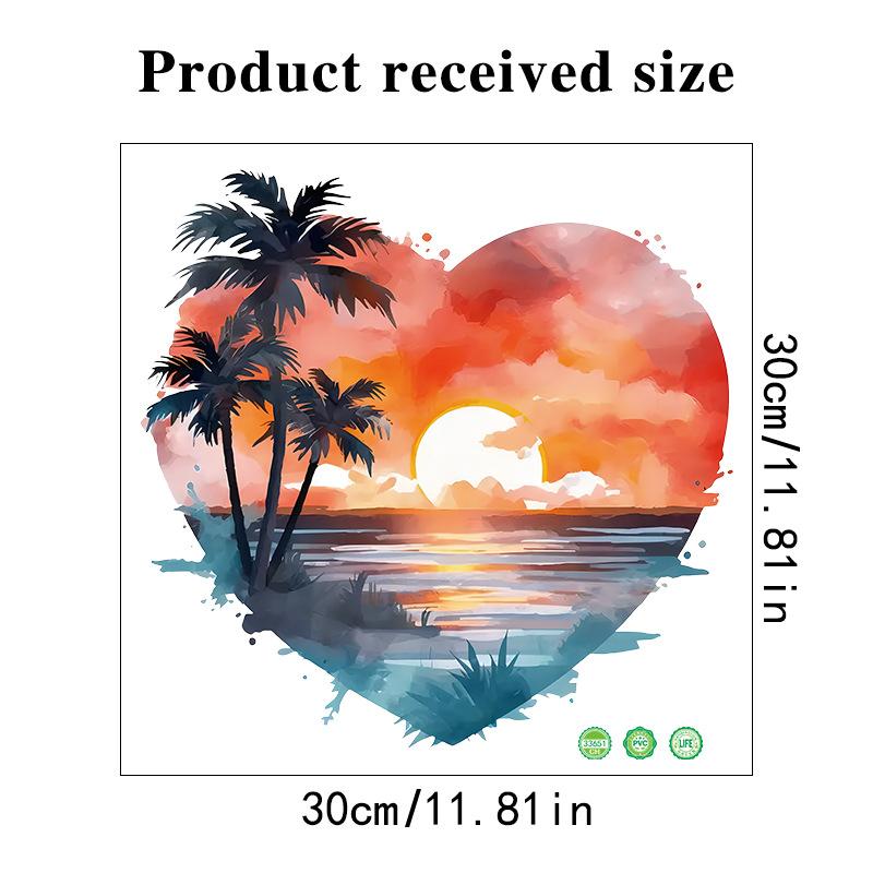 10 Styles Summer Seaside Vacation Wall Stickers Beach Sunset Stickers Toilet Stickers Self Adhesive Waterproof