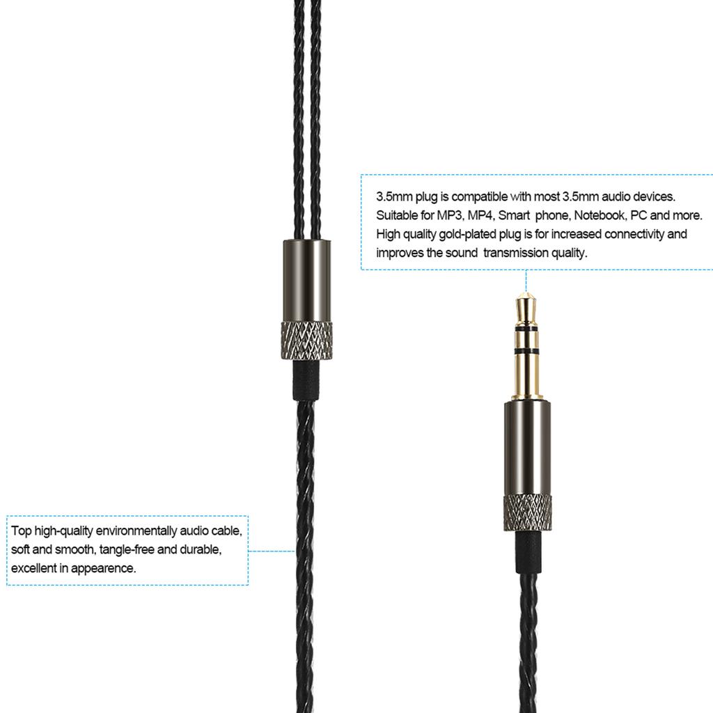 Cavo per auricolari cablati da 3,5 mm Cavo per cuffie sostitutivo staccabile Connettore MMCX per Shure SE215