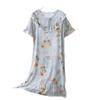 1011 new spot women's spring, summer and autumn cotton silk loose thin large version nightdress simple and comfortable loungewear