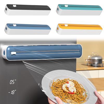 Plastic Wrap Dispenser Cutter Wrap Storage Box Magnetic Aluminum Foil Stretch Film Cutter Food Film Dispenser Kitchen Tool