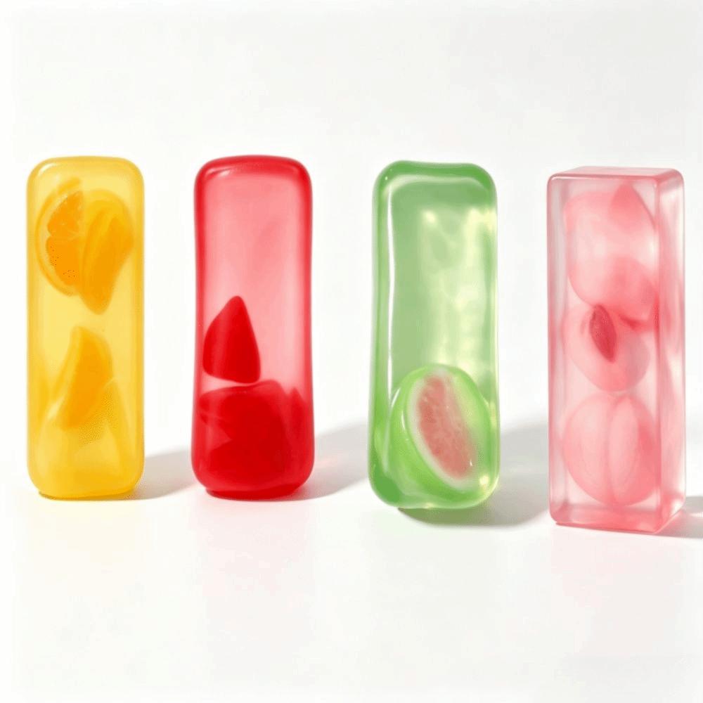 Transparent Reduce Pressure Toy Kawaii Fruit Ice Cube Squishy Toy Fruit Ice Cube Toy Desk Decor