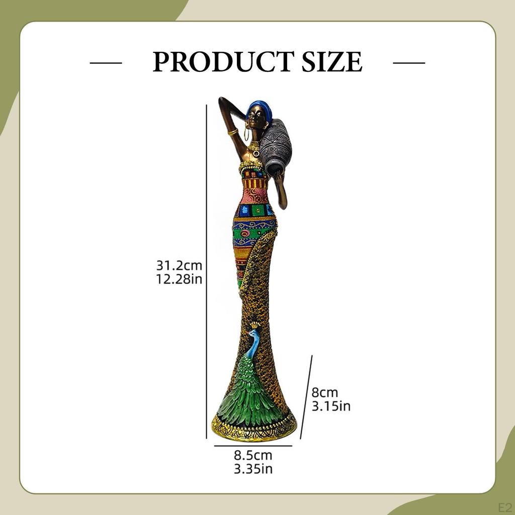 African Figurine Handmade Modern Statues and Sculptures Unique Women Statue for Office Shelf
