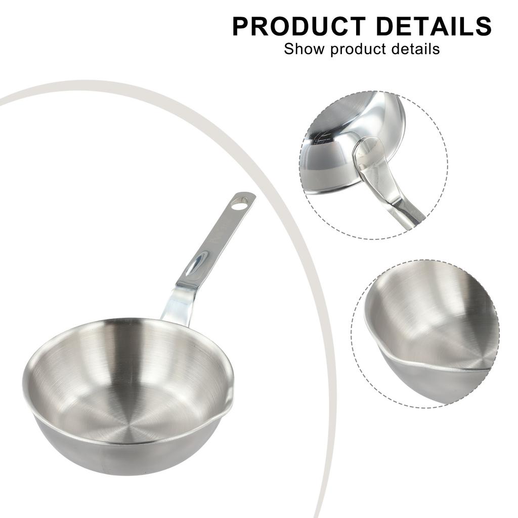 Small Skillet Egg Pan 316 Stainless Steel Sauce Pan for Butter and Frying