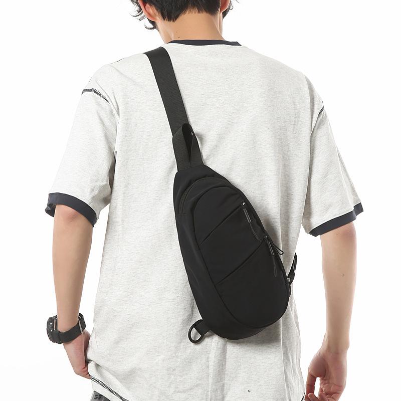 Breast bag Men's ISN trendy brand solid color messenger bag Casual versatile high-end shoulder bag Multifunctional commuter mobile phone bag