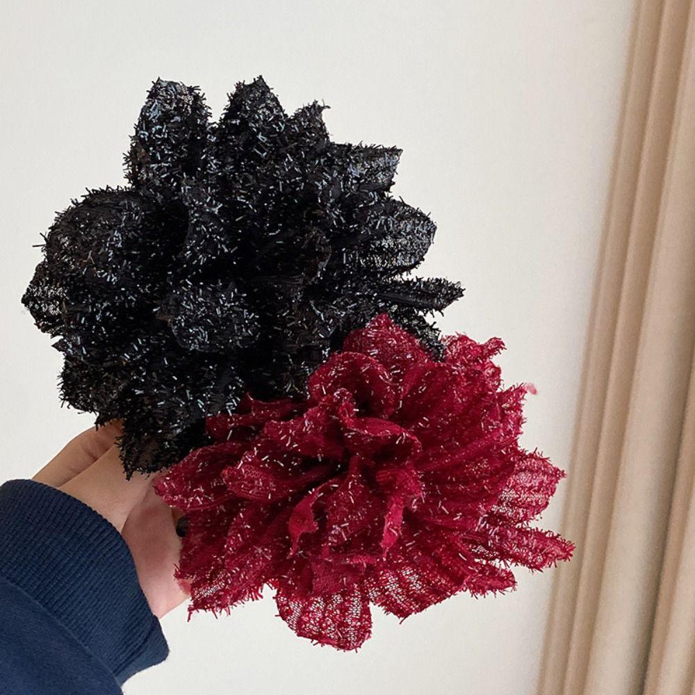 Double Sided Hair Clip Gauze Flower Hair Accessories Elegant Hairpin