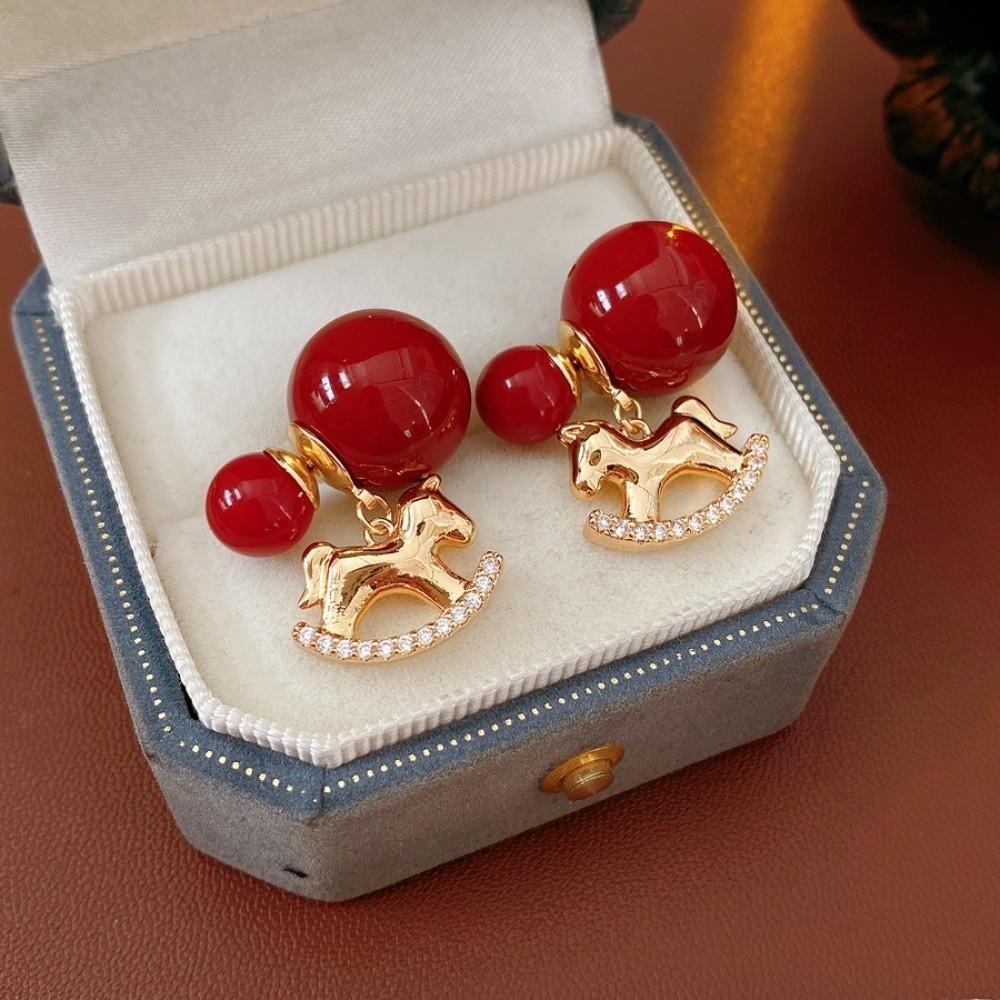 Chinese Horse New Year Zodiac Horse Earrings Fashion Jewelry Drop Earrings New Year Gift
