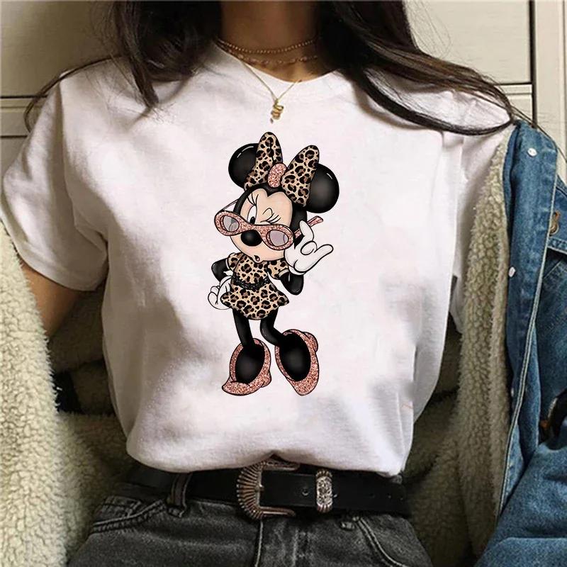 90s Mickey Print Tshirts for Women Fashion Minnie Mouse T Shirt Streetwear FeUnisex Clothes Disney Tshirt