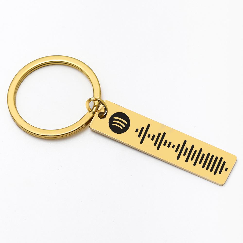 Personalisierter Edelstahl Spotify Musik Scan Code Schlüsselanhänger Anhänger