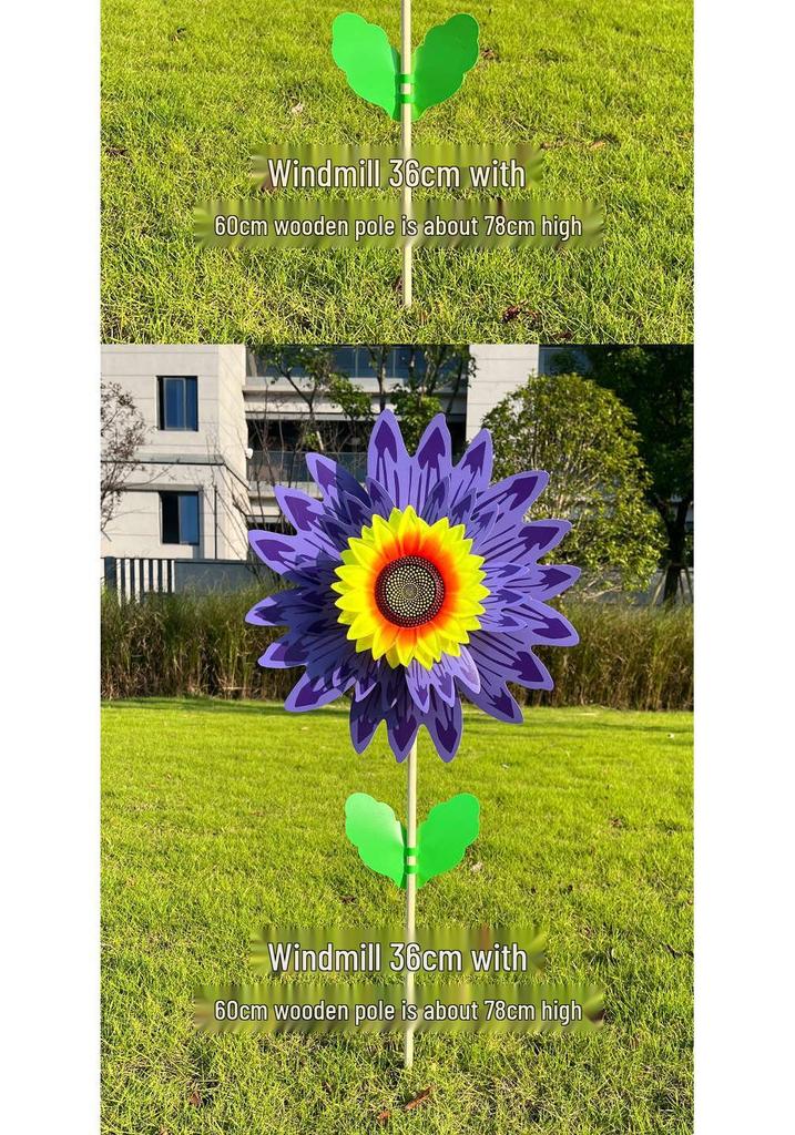 Colorful Sunflower Double-Layer Children's Handheld Pinwheel for Outdoor Decoration