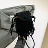 Stylish And Versatile Small Square Bag For Women With Soft Suede Material And Chic Fringe