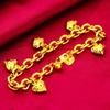 with Bell Hollow Peach Heart Bracelet Handmade Wedding Charm Bangle  Female Lady Girl