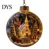 Reusable Party Ornaments 250th Anniversary USA Christmas Ornament, Light Up Plastic Clear Ball Hanging Decoration with Garden Wall Bell Train