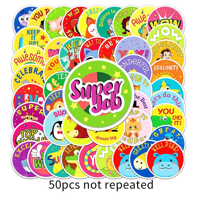 50 szt. Kreskówkowe naklejki nagrody dla dzieci, naklejki pochwalne, naklejki na bagaż Vtuber, naklejki na kubek, naklejki do dekoracji notatnika