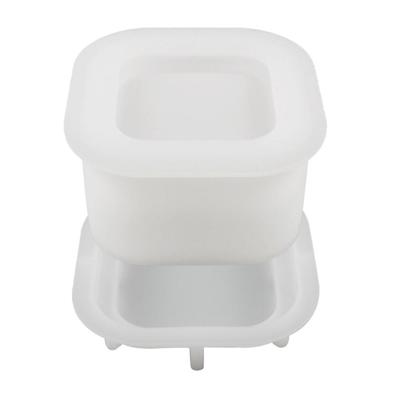 Silikonform für Zementbecher, perfekt für selbstgemachte Kerzenhalter aus Kristallharz und Wachs – innovatives Spiegeldesign