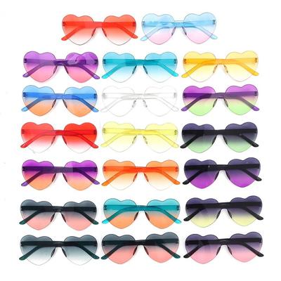Funny Colorful Gradient Lenses Shades Heart-shaped Sunglasses Party Sun Glasses Heart Glasses