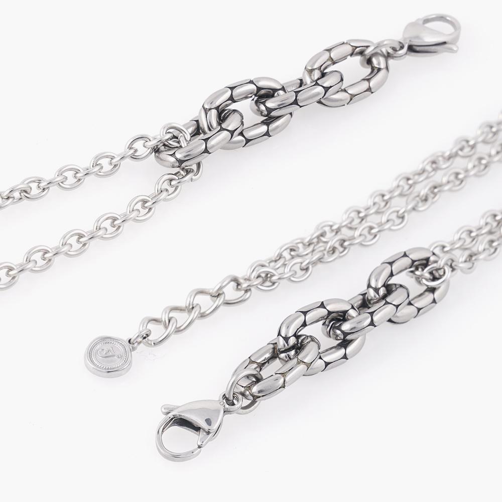 Jbans Classic Dot Ring Chain Point Surgical Steel Layered Chain Bracelet (C2501Ac1242_Sv)