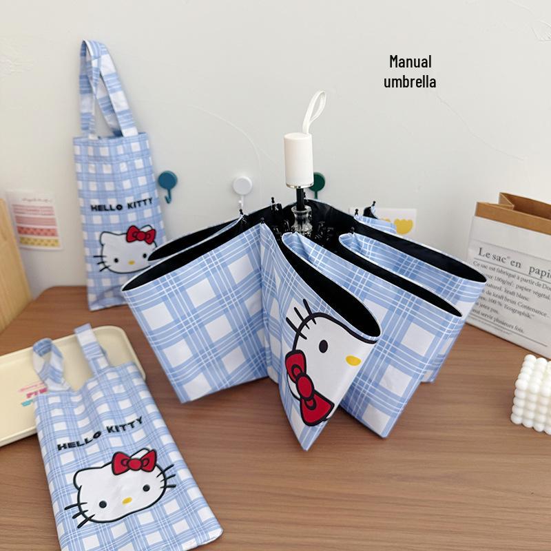 

Клетчатый зонт двойного назначения для женщин - Защита от УФ-лучей, Автоматический, Складной для солнца и дождя