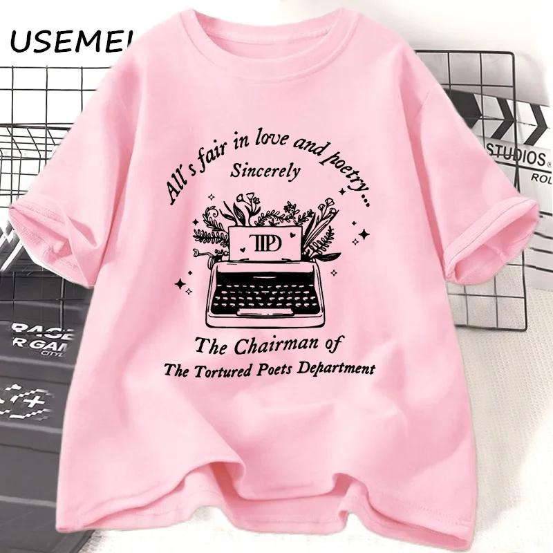 Alles ist erlaubt in Liebe und Poesie T-Shirt Damen 2024 TTPD Neues Album Merch T-Shirt The Tortured Poets Department T-Shirts Baumwoll-Tops