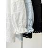 Women S Plus Size Long Sleeve Hollow Out Patchwork Blouse