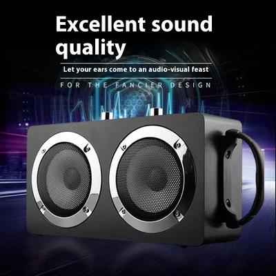 40W Powerful Wooden Portable Bluetooth5.0 Speaker Stereo Sound Wireless Subwoofer Boombox Home Karaoke Support FM/TF/AUX/U Stick