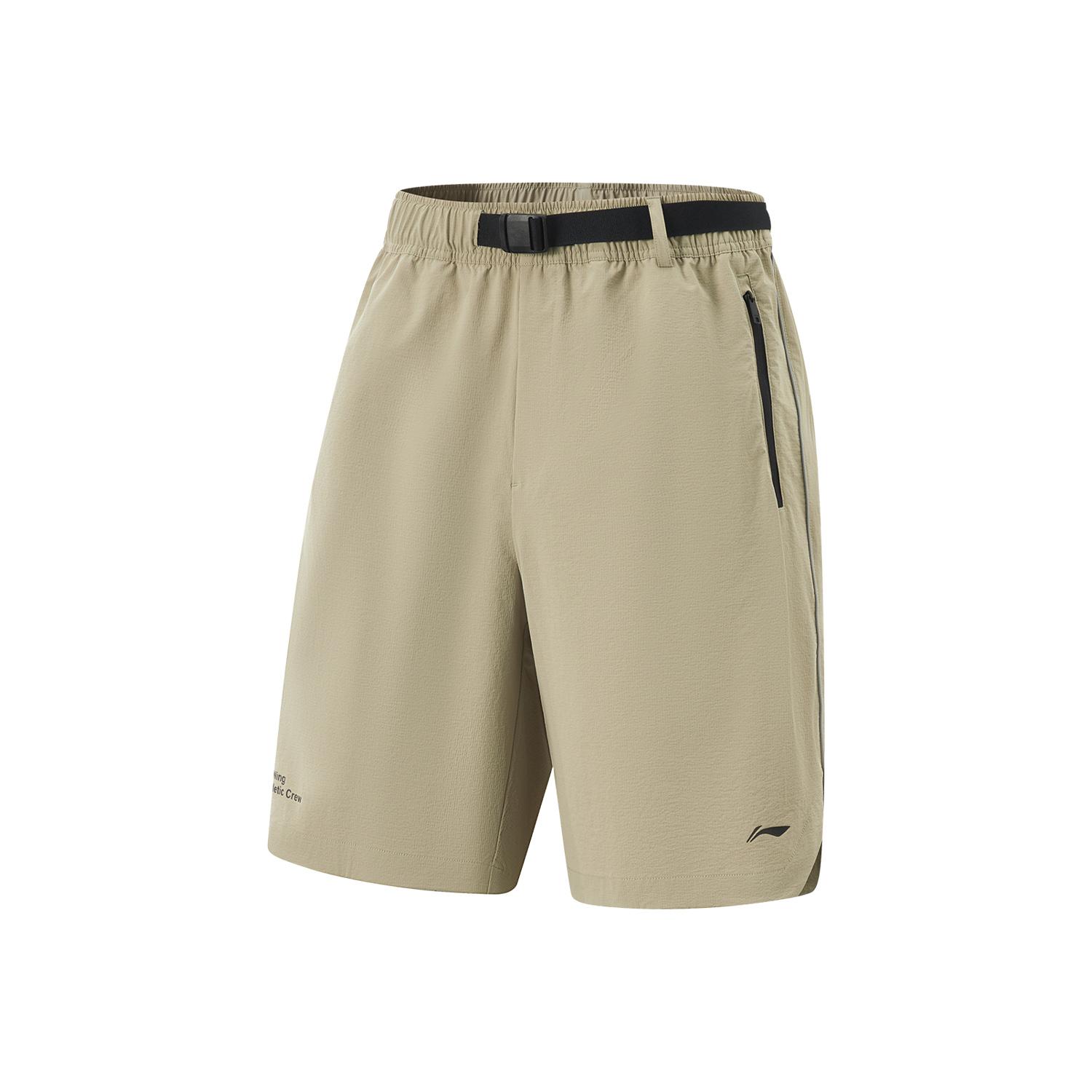 

Li Ning Серия Фитнес Однотонные Шорты Спортивные Удобные Универсальные из Ледяного Шелка Быстросохнущие Прохладные Прямые Мужские шорты AKSV281-5 S