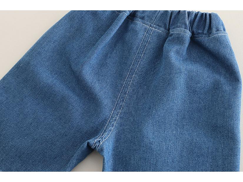 2025 Summer Boys' Cartoon T-shirt & Denim Shorts Set