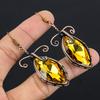 Citrine & Mystic Topaz Earrings, 999 Copper Wire Wrapped Gemstone Jewelry, Handmade Earrings, For Thanksgiving