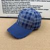 Retro Plaid Denim Baseball Cap Women's New American Plaid Cap Men's Versatile Sunshade Sunscreen Hat