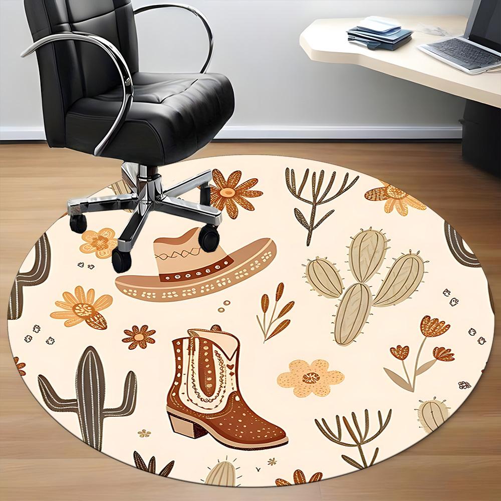 1pc Cowboy Boots Chair Carpet for Office, Non-slip, Soft and Durable Office Rug, Perfect for Office Yy251226050