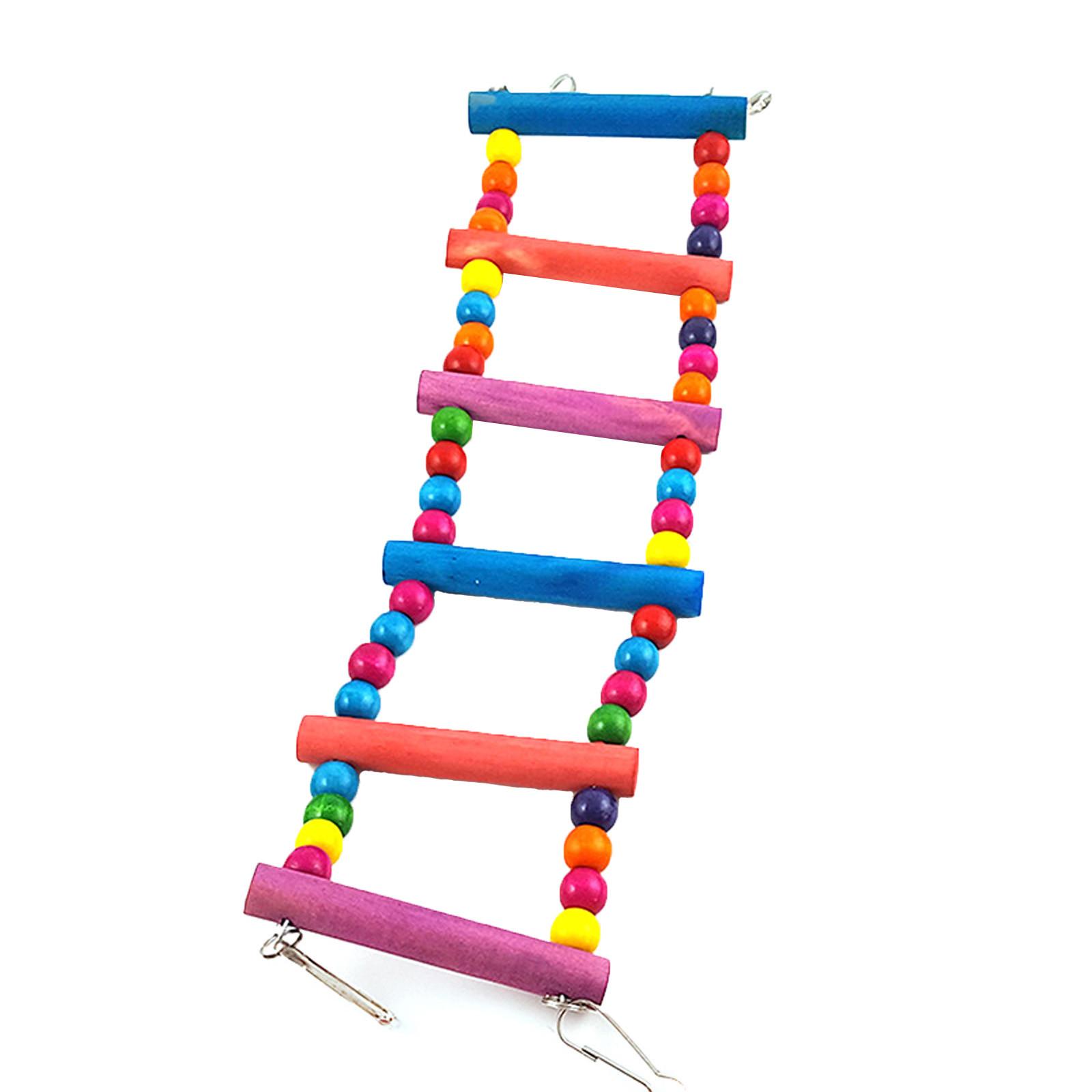 Parrot Colorful Wooden Bead Climbing Ladder Revolving Ladder Climbing Ladder One Size