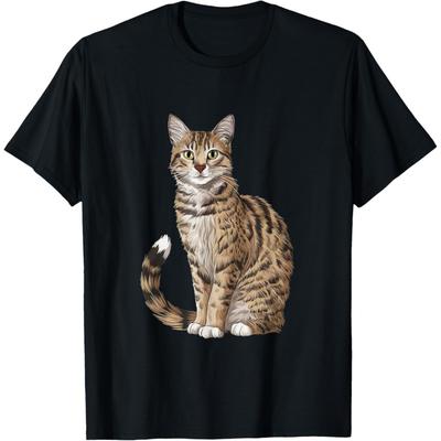 Savannah Kat Grappig Ontwerp Serval Kat T-shirt voor Mannen Vrouwen