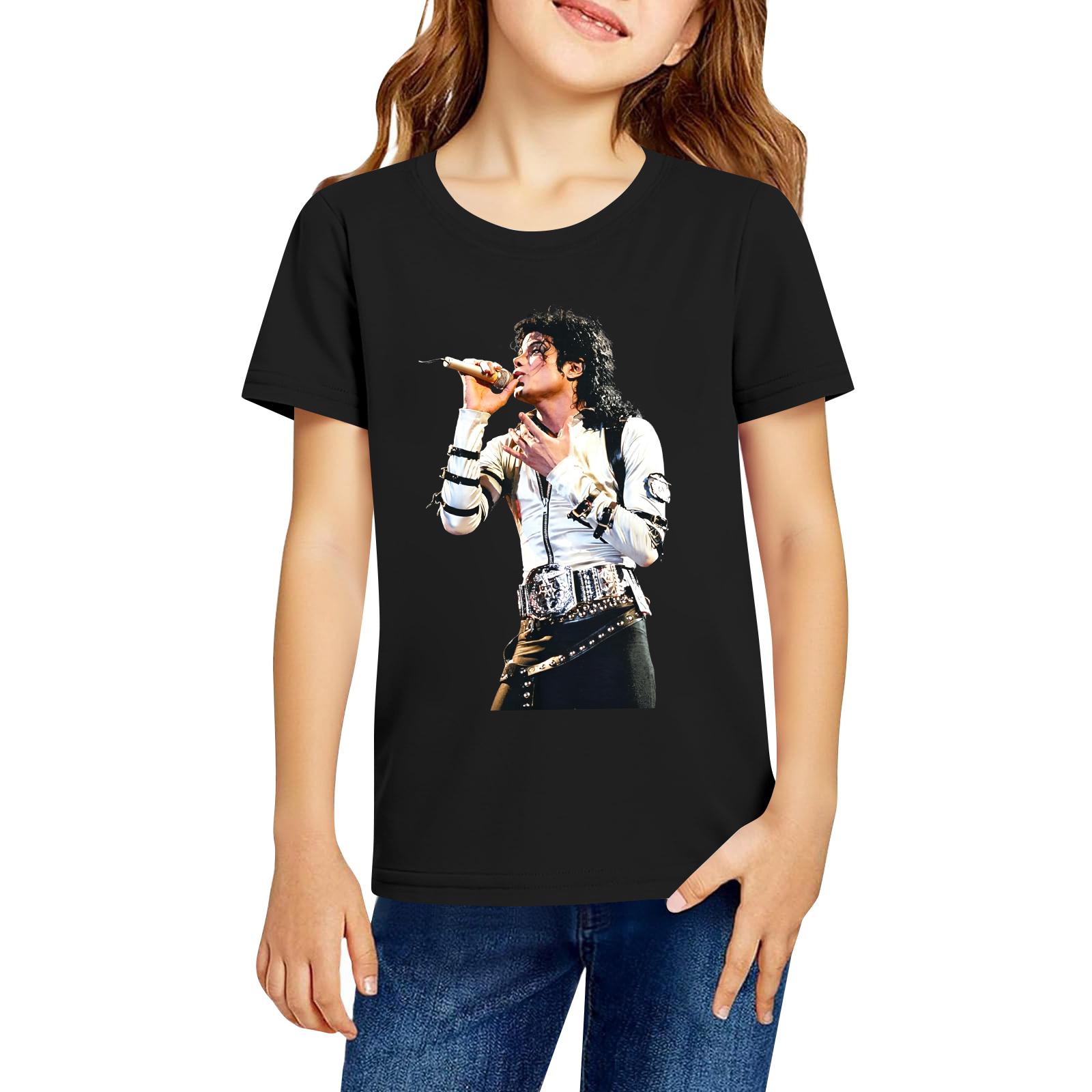 

Fashionable Round Neck Short Sleeve Work Clothes Printed Tops For KID Summer Tops 100