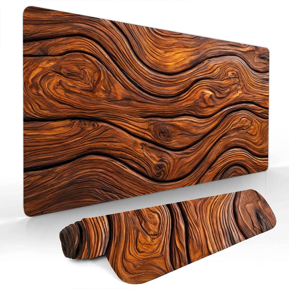 Desk pad Wood grain pattern Mouse Pad Gaming mats NonSlip Desk Mat mouse carpet with Stitched Edge HD printing Office mat