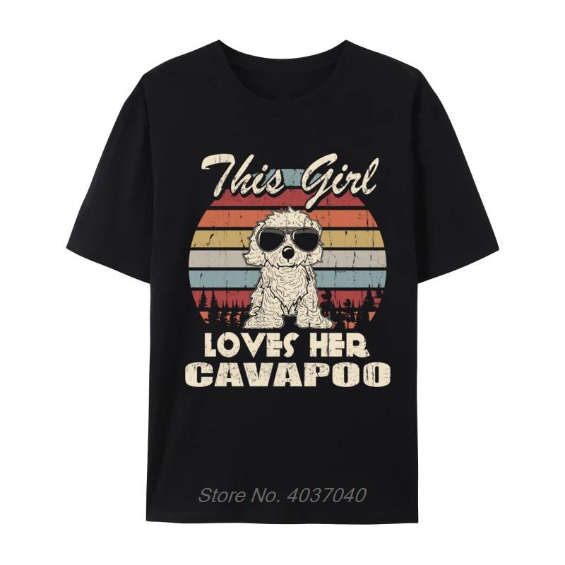 Cavapoo Girl Cool Vintage Retro For Dog Mom Tshirt Cotton New T Shirts For Unisex Short Sleeve Print Tshirt Streetwear Clothes