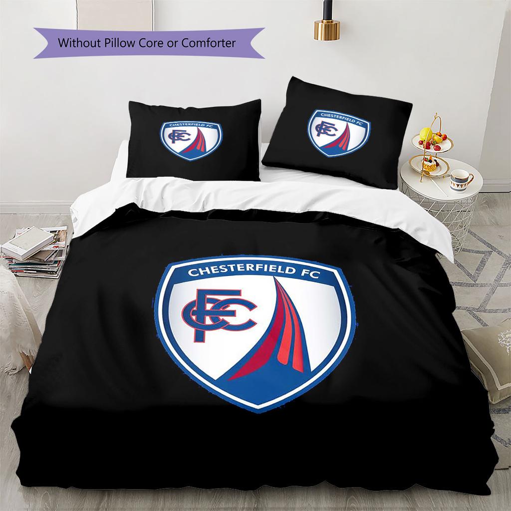 Pościel z wzorem Chesterfield F.C., Zestaw kołdry Poszewka na kołdrę Poszewka na poduszkę Domowy Prezent Urodzinowy(1 * poszwa na kołdrę + 2 * poszewki na poduszki, bez rdzenia)