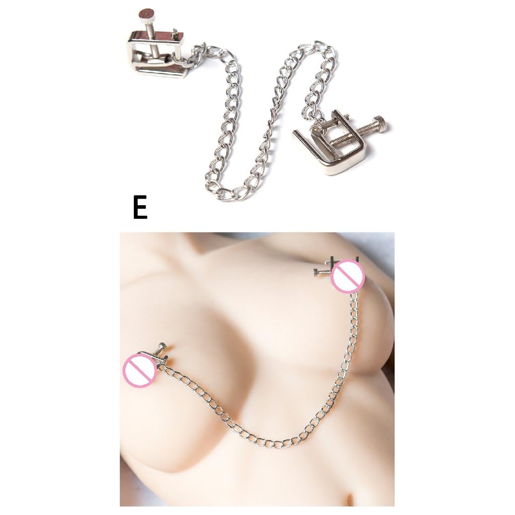 1 Pair Sexy Nipple Clamps Labia Clips With Chain Clip Sm Fetish Bust Massager Stimulate Sex Toy Flirt Bondage Exotic