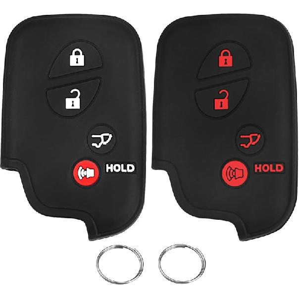 QBUC 2Pcs for Lexus GX460 RX350 Key Fob Cover, for Lexus IS250 IS350 GS450h ES350 CT200h LS460 LS600h LX570 RX450h Silicone Car Key Case Protector