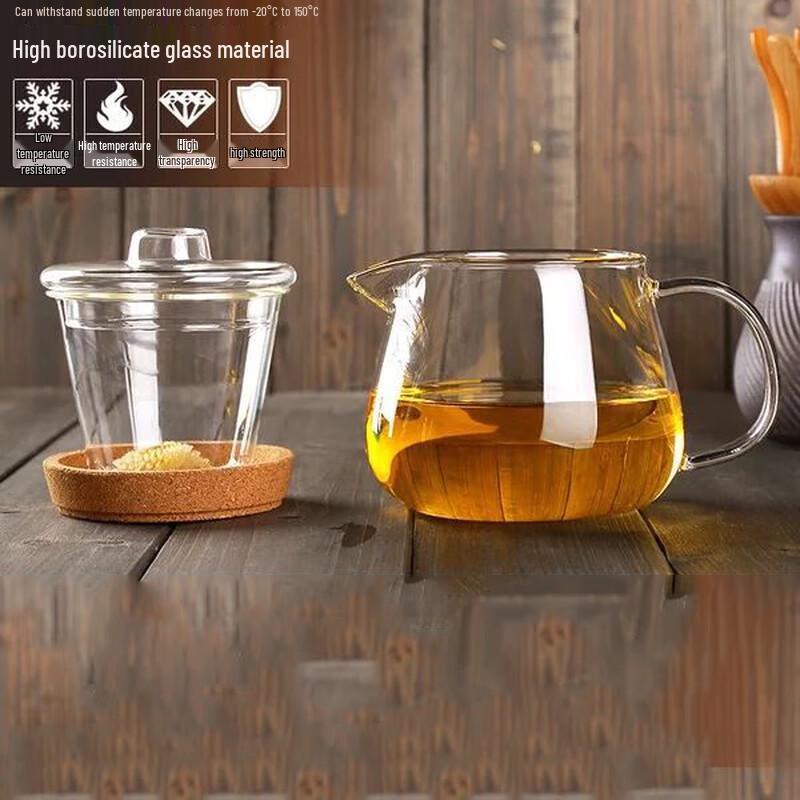 ZISIZ Heat-Resistant Glass Teapot with Infuser