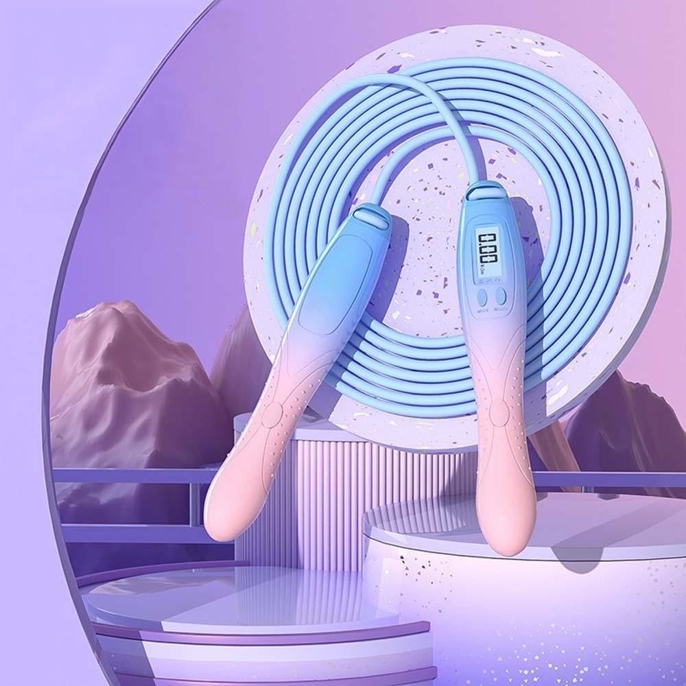 Non-slip Handle Counting Rope Skipping Contrast Color Fitness Jump Rope  Weight Loss