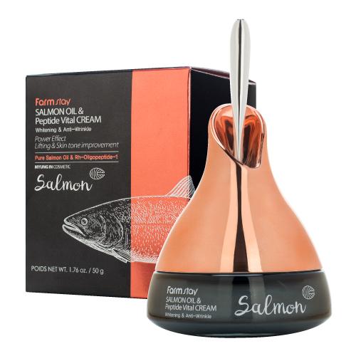 

Омолаживающий крем для лица с маслом лосося и пептидами FarmStay Salmon Oil & Peptide Vital Cream 50г