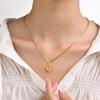 Fashion Sweetheart Zircon Necklace In Solid Titanium Steel Elegant And Versatile Jewelry